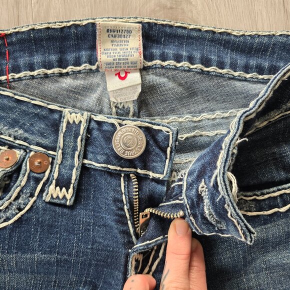 True Religion Y2K Billy Super T medium wash denim skinny low-rise jeans WMS 27" - Picture 4 of 10